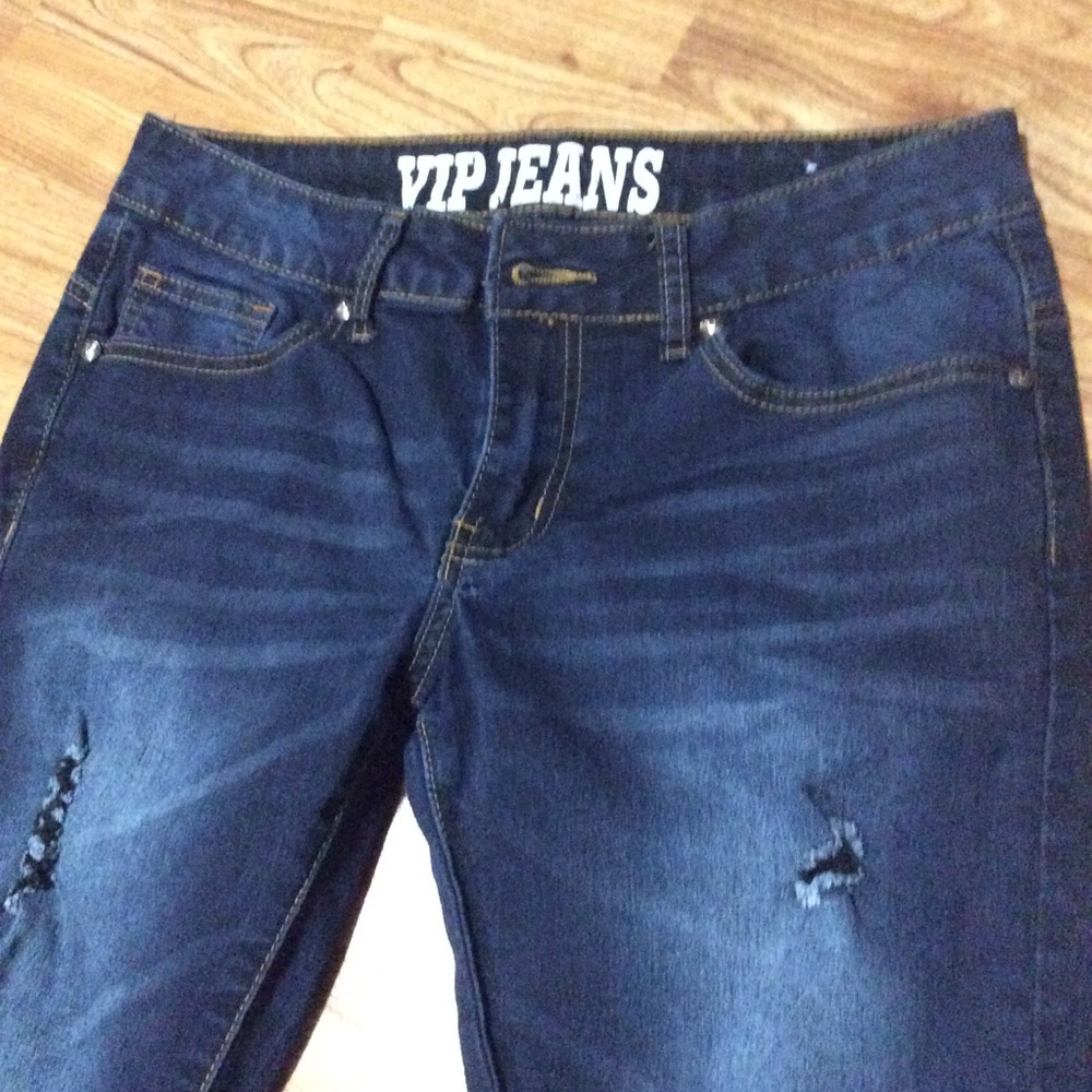 Dark Blue Ripped Jeans - Picture 3 of 5